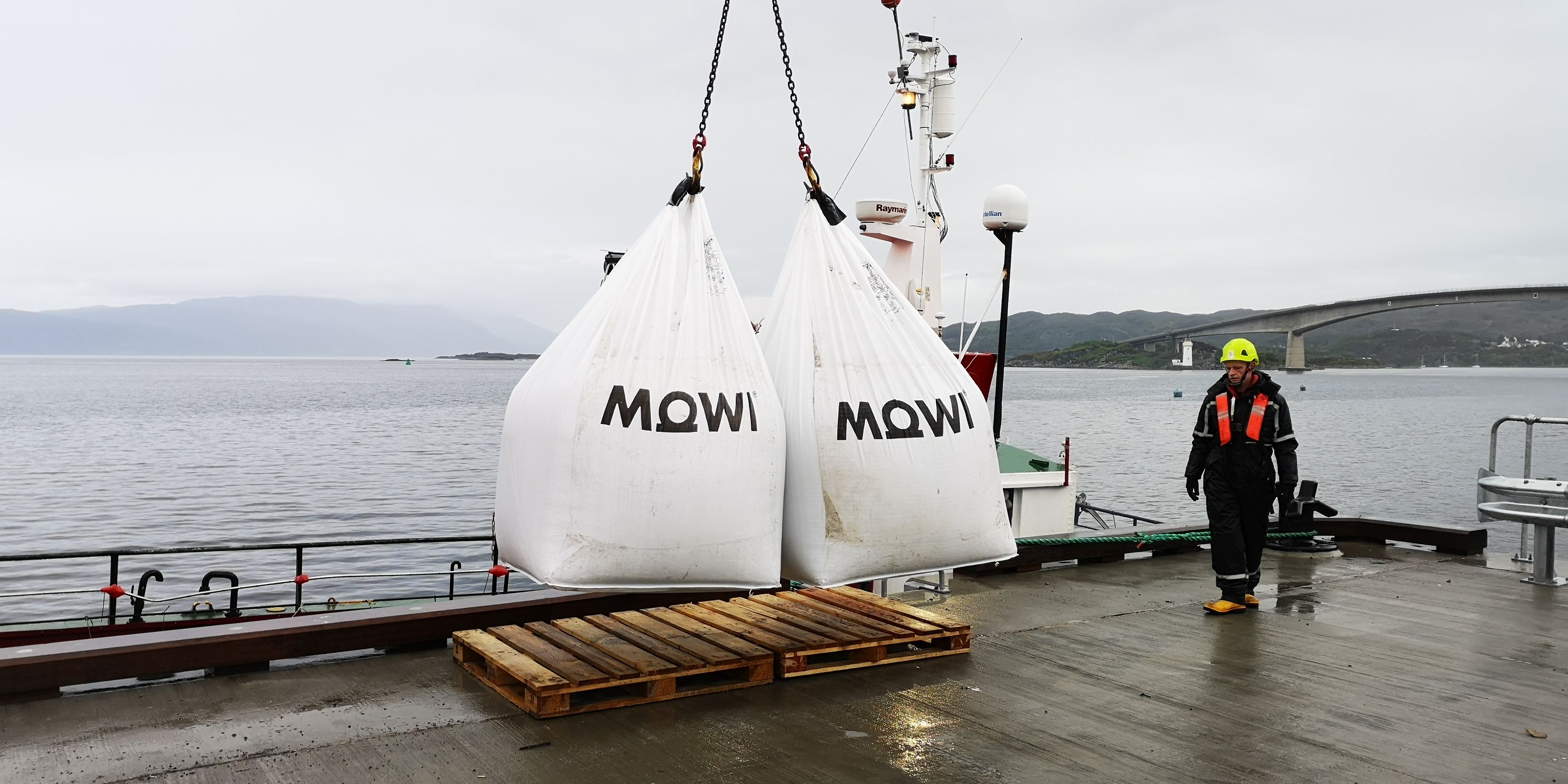 Feed from Mowi Scotland's Kyleakin plant is loaded for delivery to the farms (photo: Mowi)