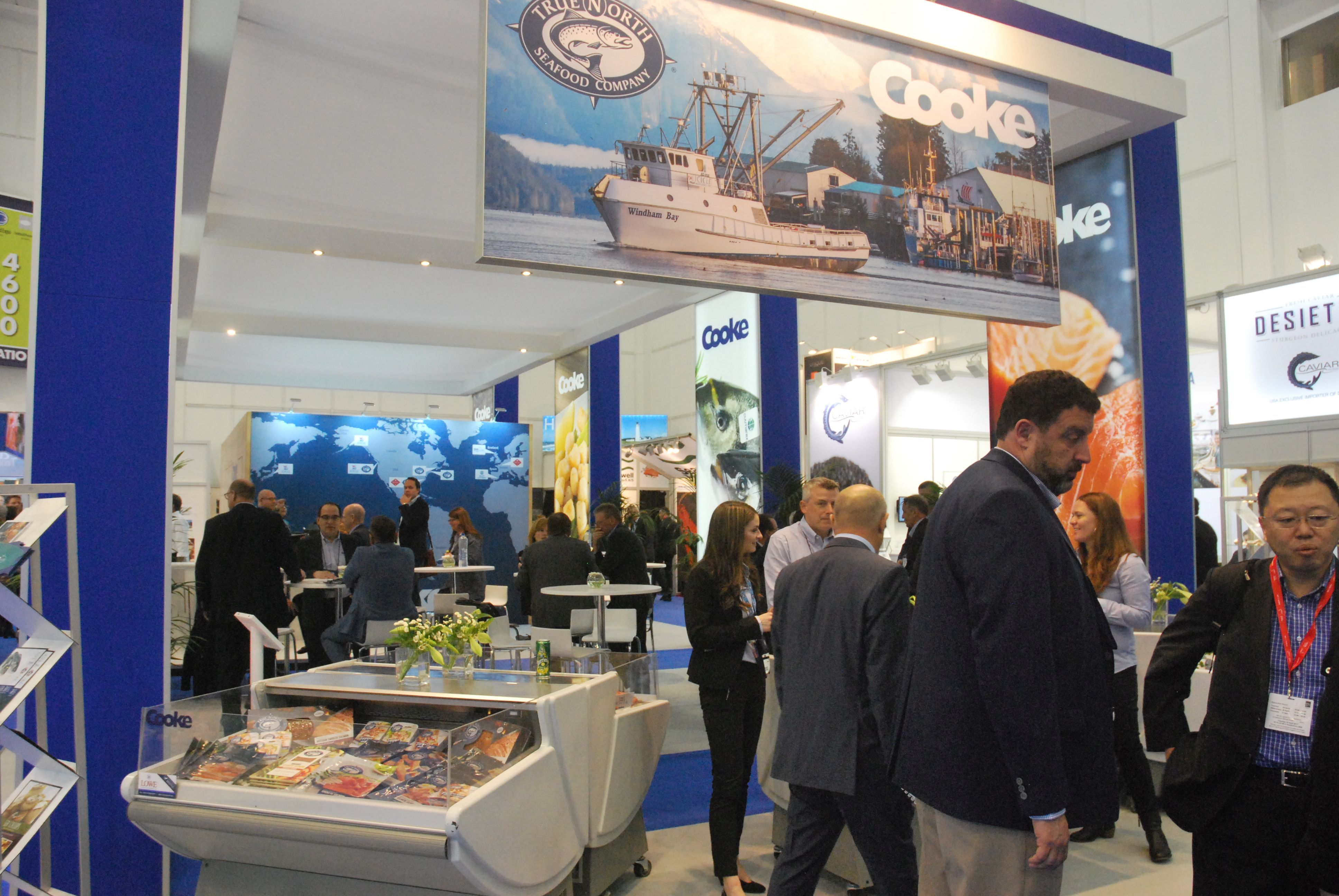 Cooke Aquaculture's stand at the busy Seafood Expo Global in Brussels