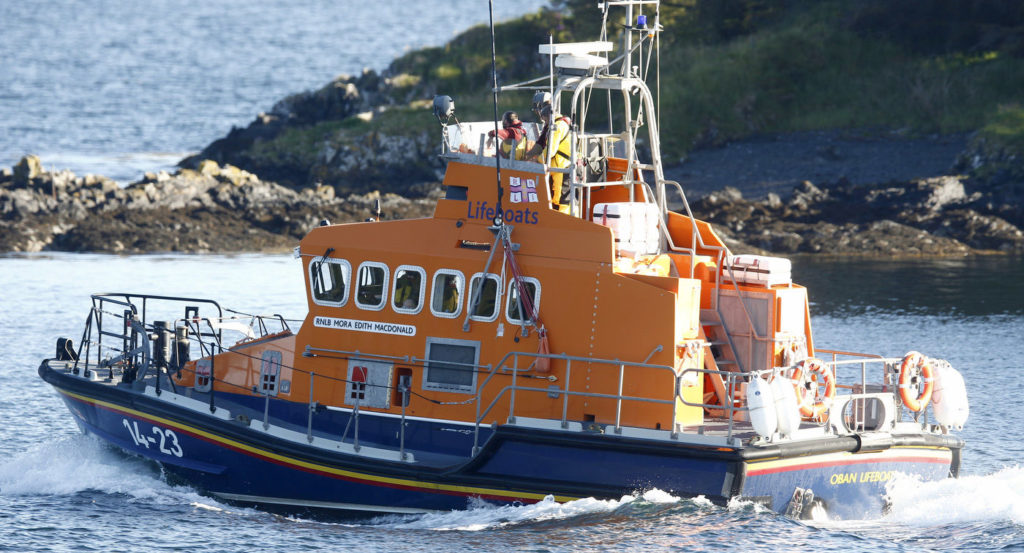 The Oban lifeboat was assisted by fish farm crews