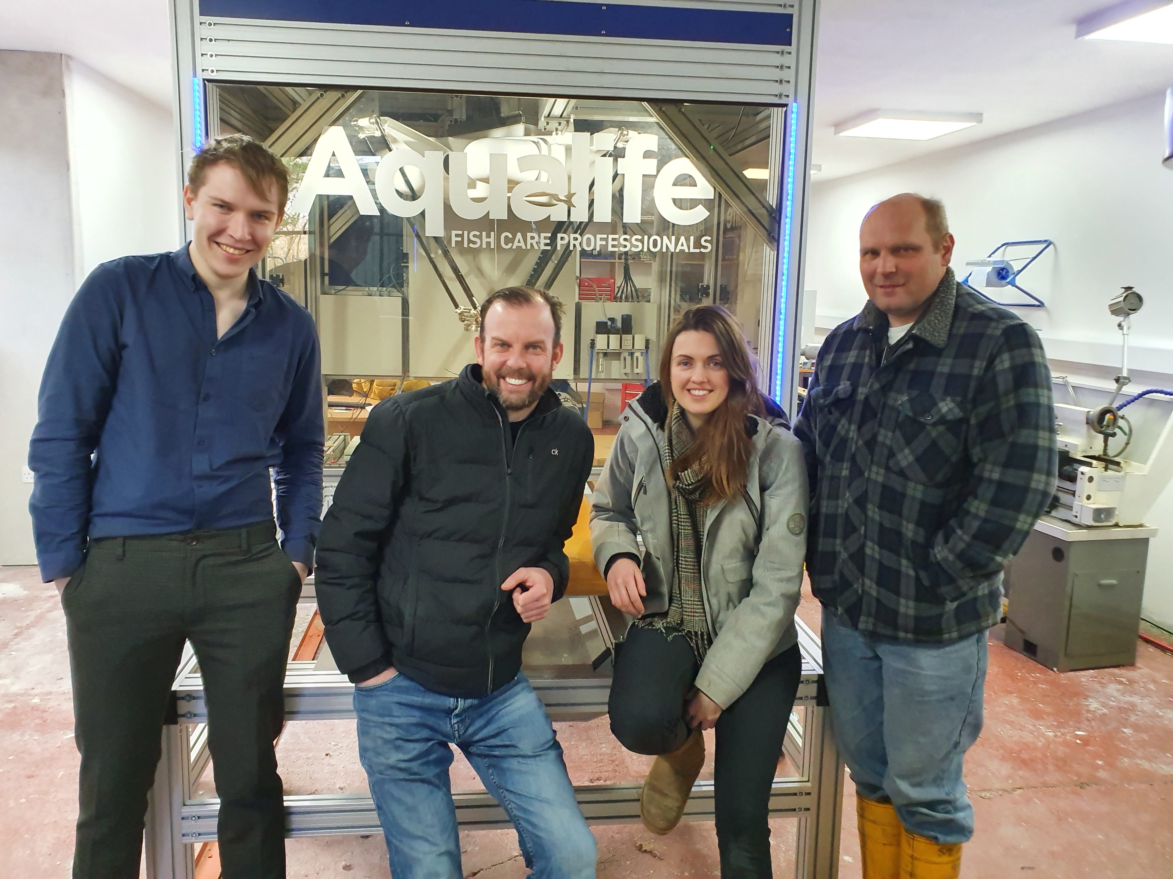 The Aqualife development team (from left to right): Lars Thom (design engineer), Kristian Clezy (head engineer), Susanne Drennan (design engineer)and Phil Brown (technical director) (photo: Aqualife)