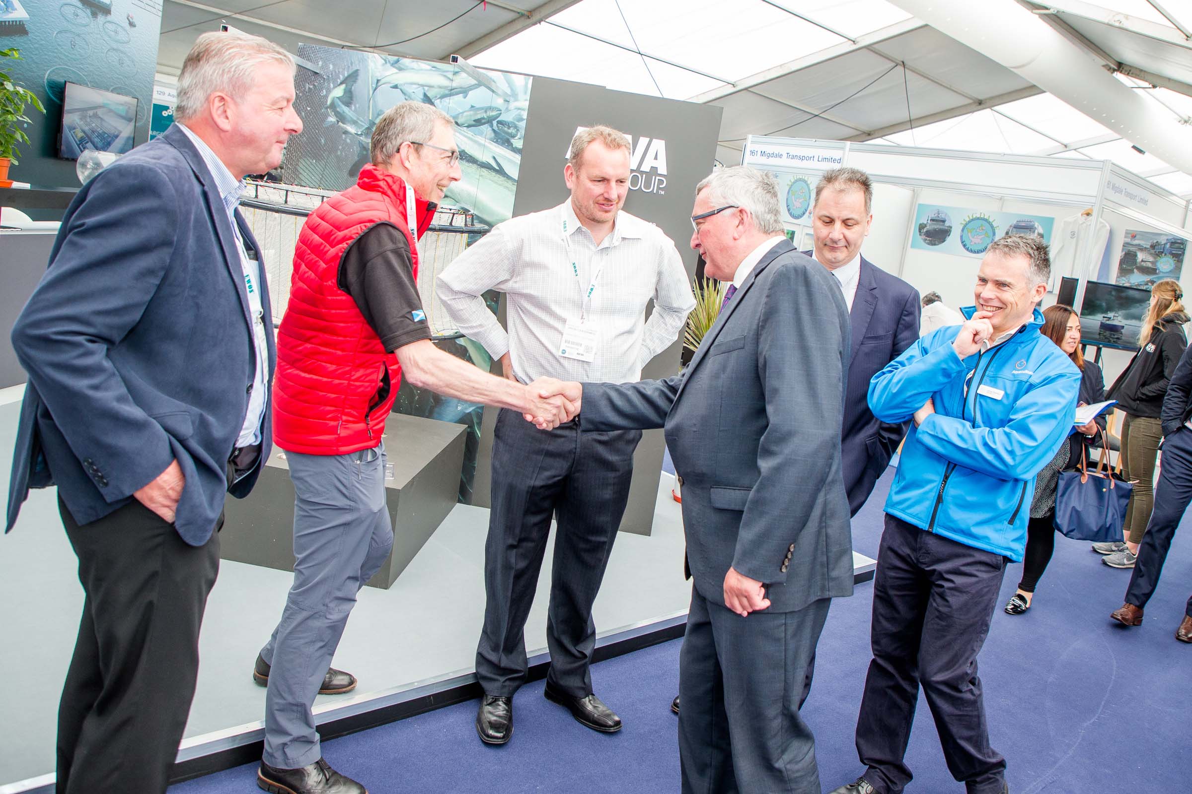 Scotland's rural economy minister Fergus Ewing tours Aquaculture UK 2018 in Aviemore