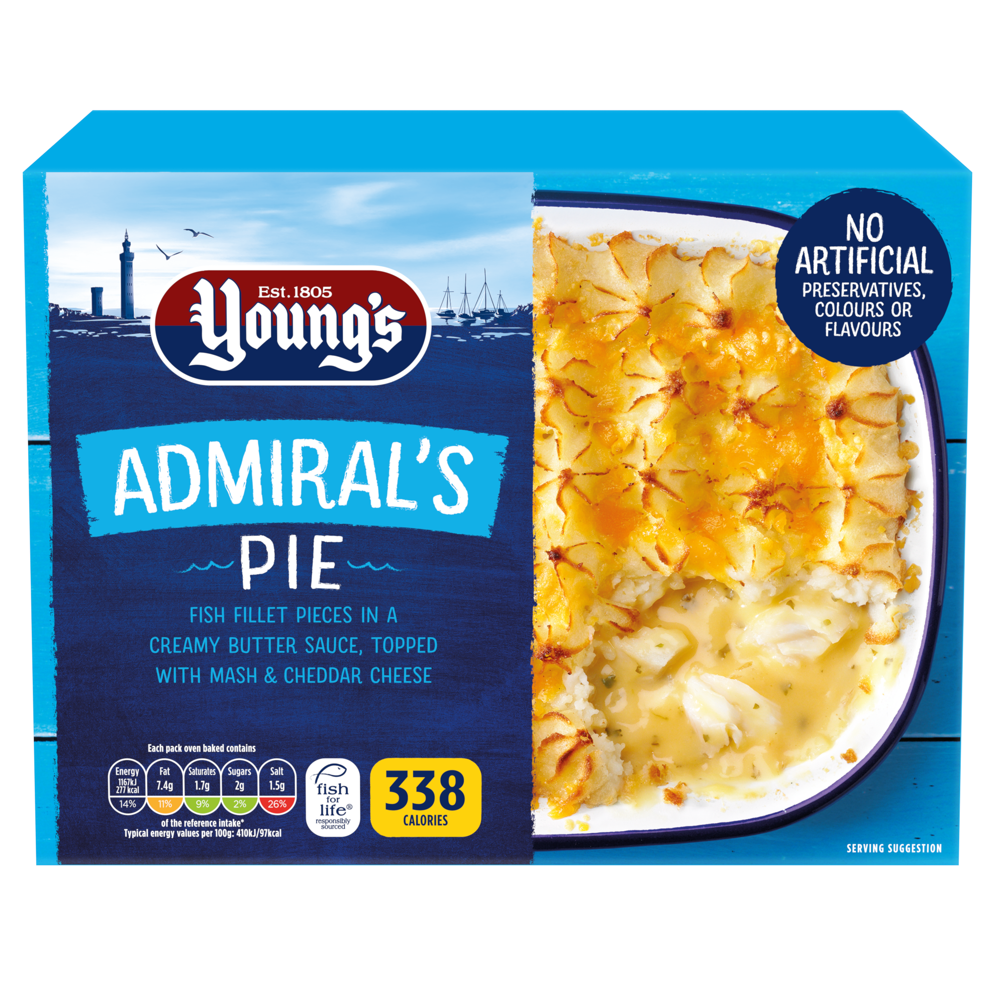 Young's Admiral Pie with the new packaging (photo: Young's Seafood)