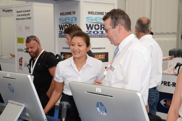 Registration at last summer's Seawork - the organsier hopes to hold the event later this year