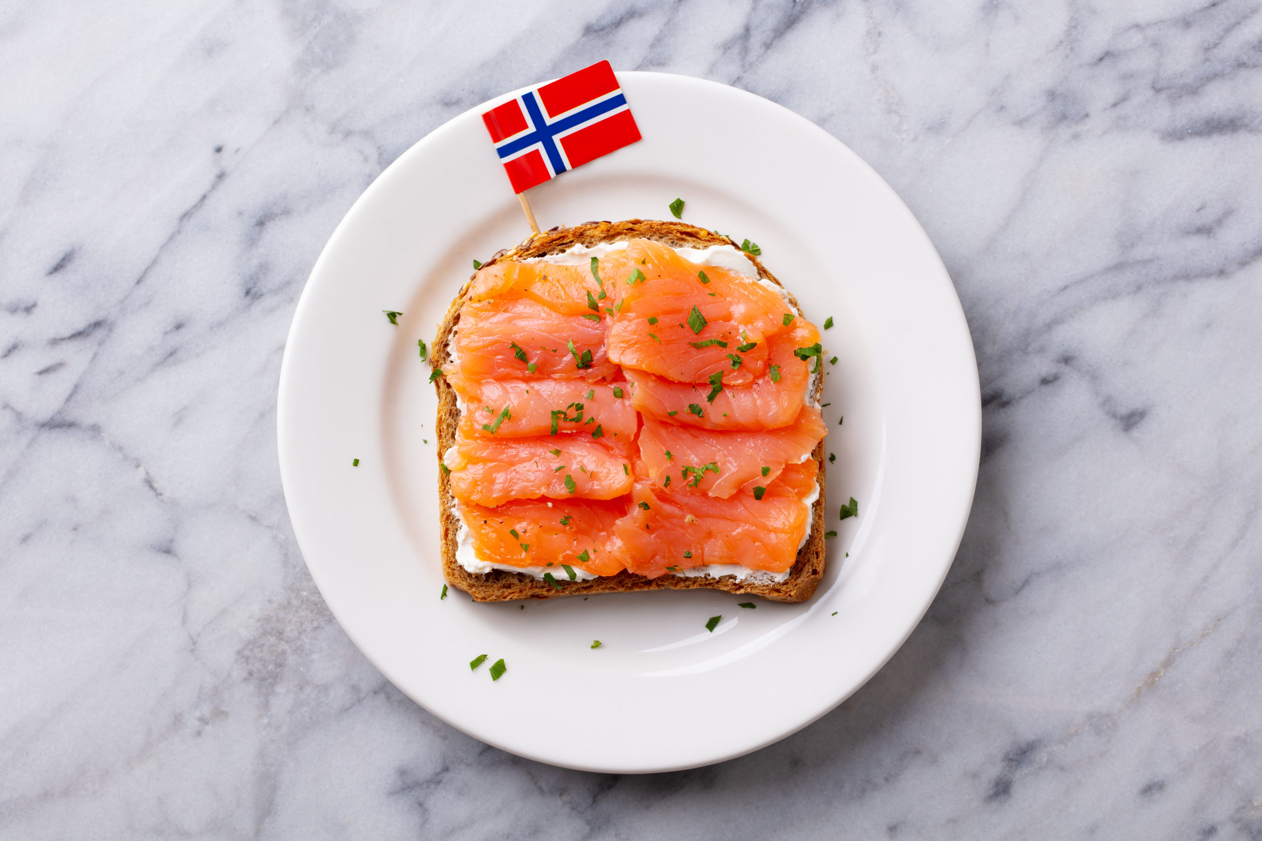 Norwegian flag + smoked salmon