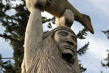 The,Maiden,Of,Deception,Pass,Is,A,Native,American,Statue