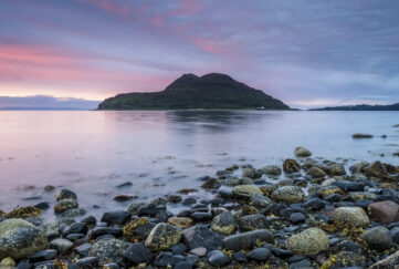 Holy,Island,At,Dawn,From,The,Rocky,Beach,At,Lamlash.