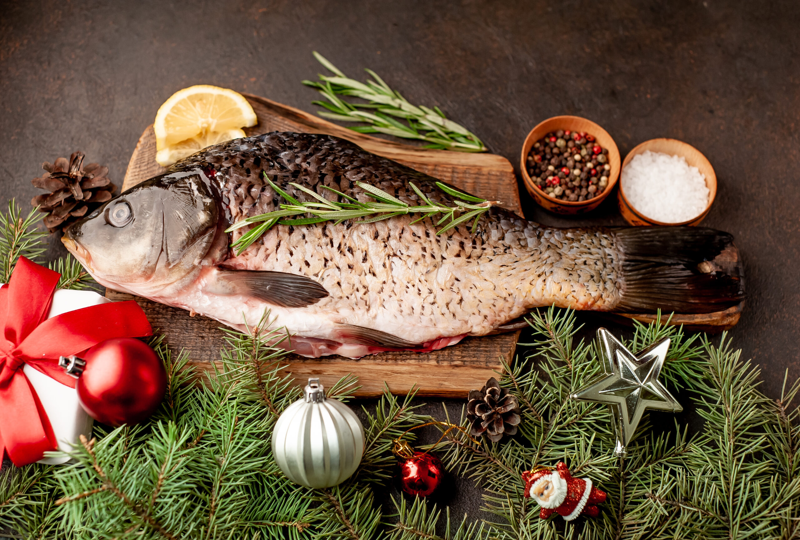 Raw,Carp,For,Preparation,For,The,Holiday,Christmas,On,A