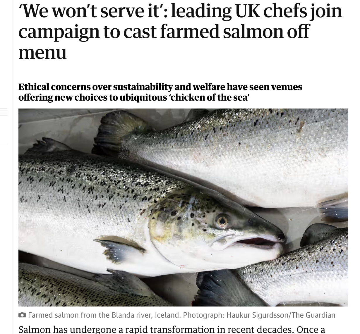 Salmon farming Guardian article