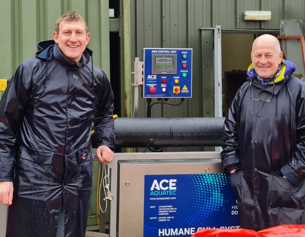 Ace Aquatec Head of Sales Ben Perry and Senior Field Services Manager Ian Lawson with the A-HCS®.