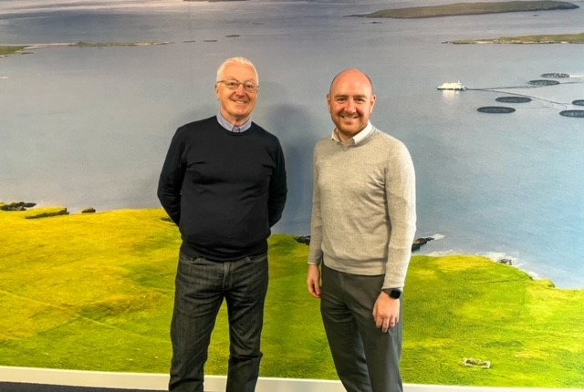 Cooke Scotland managing director Colin Blair, left, and North Lanarkshire councillor and Coatbridge and Bellshill Labour Party prospective parliamentary candidate Frank McNally at Cooke's Bellshill head office.